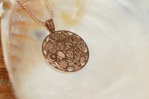 Stainless Steel Pendant with 18" Chain - Rose Gold