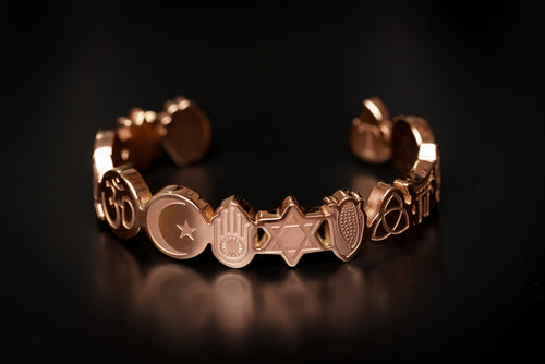 Stainless Steel Cuff Bracelet - Rose Gold