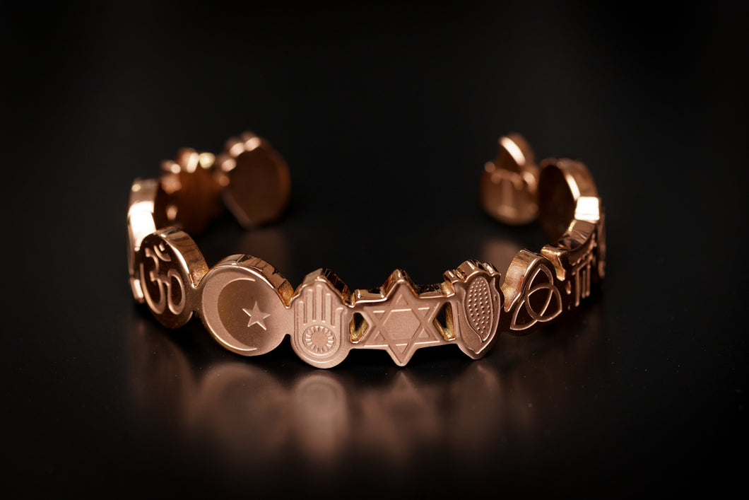 Stainless Steel Cuff Bracelet - Rose Gold